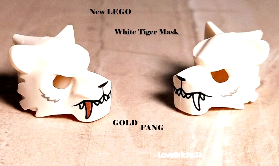 Nuevo LEGO Máscara de Tigre Impreso UNO Colmillo Dorado Rey Orgullo Antiguo Líder de la Pack Foto 1 de 1