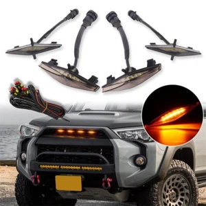 4pcs Front Grille Mesh LED Amber Light Raptor Style For TOYOTA 4RUNNER 2014-2019 - Picture 1 of 11