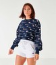 Women's Champion NWT Reverse Weave Allover Print Cropped Crewneck Sweatshirt 
