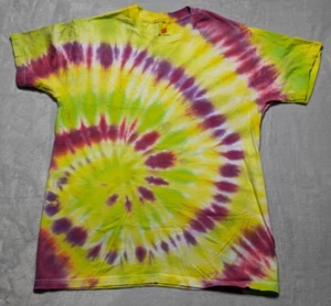 Camiseta colorida tie-dye espiral mediana Hanes 100 % algodón unisex camiseta hippie - Imagen 1 de 3