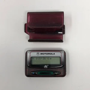 Motorola 90s Y2K Pager Beeper Flex TESTED Work Transparent Cranberry Purple READ - Zdjęcie 1 z 19