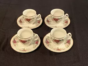 4 Victoria Rose by BAUM BROS Fine Bohemian China Cup & Saucer Sets Czech - Picture 1 of 10