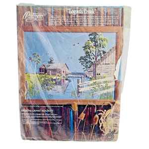 VTG Paragon Needlecraft Crewel Embroidery Kit #0614 Logan’s Creek 18"x24" Sealed - Picture 1 of 11