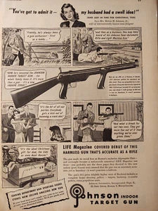 Pistola de objetivo interior Johnson anuncio de arte original Esquire 1947 - Imagen 1 de 1