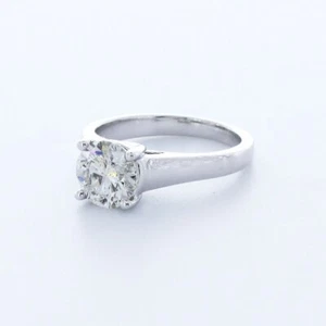 ANILLO SOLITARIO CLÁSICO ORO BLANCO 18K CORTE REDONDO G/SI2 DIAMANTE NATURAL 2,02 QUILATES - Imagen 1 de 4