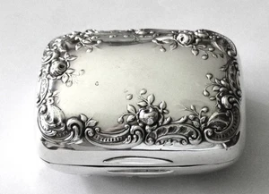 HERVORRAGENDE ROSE & SCROLL GORHAM STERLINGSILBER SEIFENDOSE NO MONO 92 GR VINTAGE - Bild 1 von 12