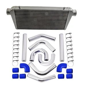 600x300x76 Aluminum Intercooler &  Turbo Piping pipe + Blue hose kits - Picture 1 of 12