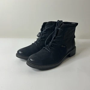 Josef Seibel Selena 50 Lace Up Ankle Boot 42 US 11 Waterprooof Navy Blue Combat - Picture 1 of 10