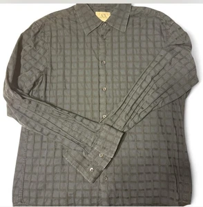 Armani Exchange Men's Button Down Shirt Long Sleeve Cotton Dark Blue Size L - Picture 1 of 1