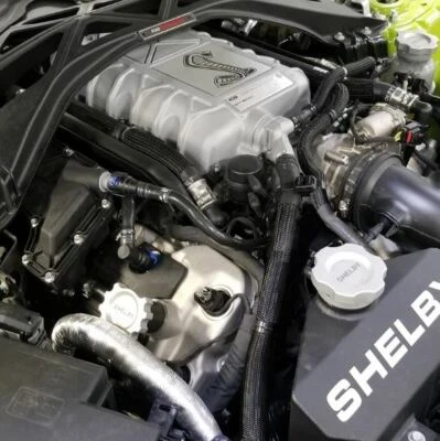 2020-2022 Ford Mustang GT500 SHELBY Logo Billet Aluminum 6 Piece Engine Cap Set - Image 1 of 4