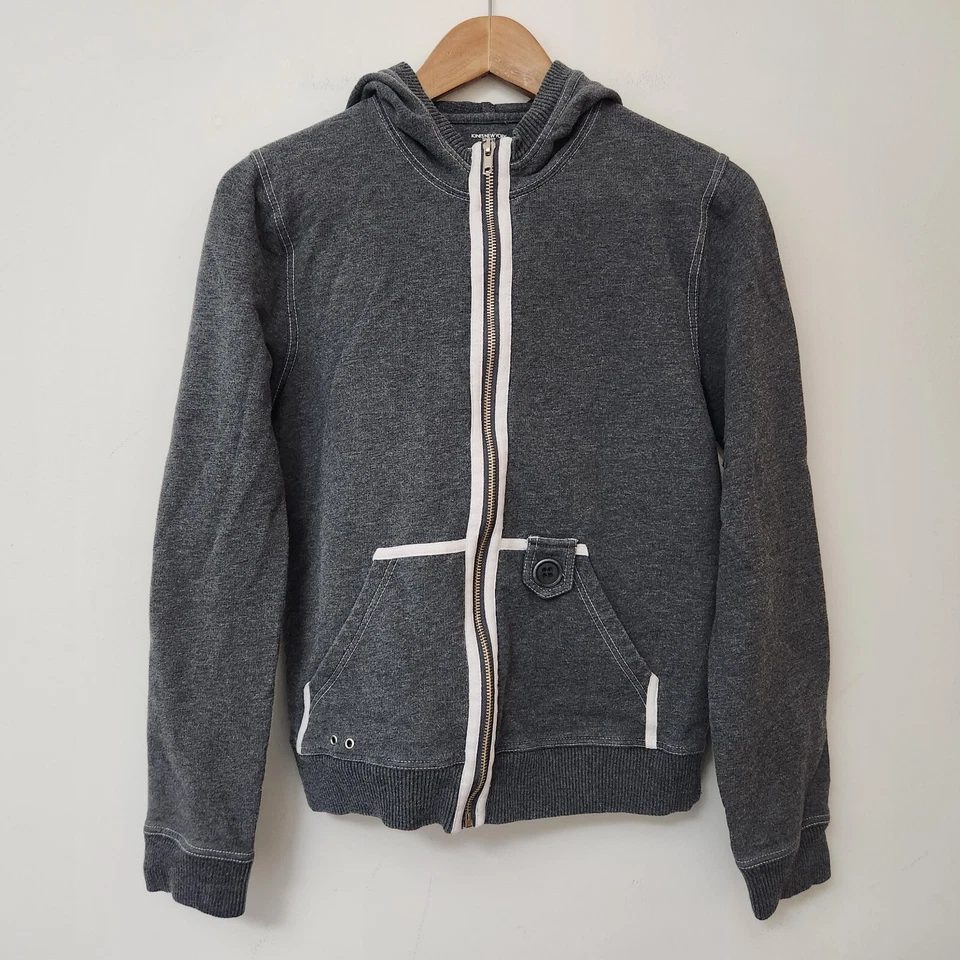 Sudadera con Capucha JONES NEW YORK Para Mujer Gris Cremallera Completa Sudadera con Capucha Talla L Foto 1 de 4