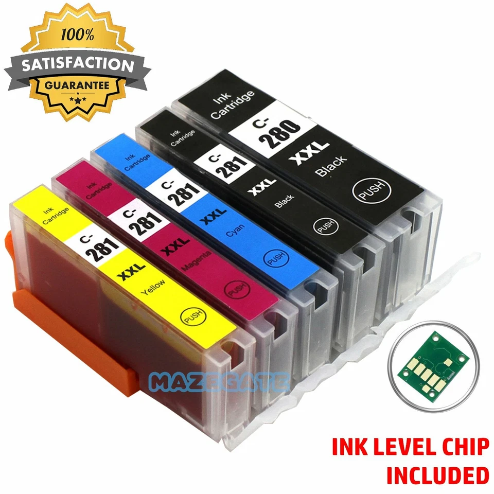 PGI-280XXL CLI-281XXL Ink Cartridges for Canon PIXMA TS6120 TS6220 TS8120 TR7520 - Image 1 of 1