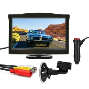 5" LCD Car Monitor Rear View Parking Screen 12-24v Dual Brackets+Charger Switch - Picture 1 of 17