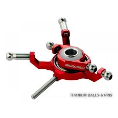 Microheli Precision CNC Titanium Swashplate (RED) - BLADE 130X - Image 1 of 3