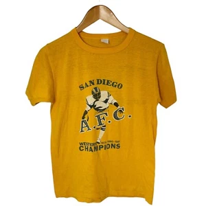 T-shirt vintage anni 80 San Diego Chargers AFC Champions punto singolo taglia M L 1982 - Foto 1 di 13