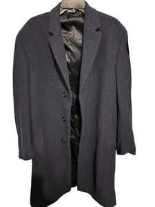 Jos A Bank Signature Classic Blue Wool Overcoat Size 40 - Picture 1 of 6