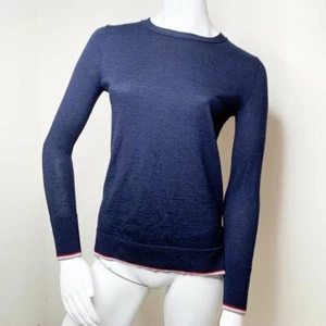 BANANA REPUBLIC extra fine merino navy blue sweater size XS EUC - Picture 1 of 3