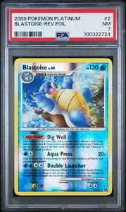 BLASTOISE 2/127 PSA 7 2009 PLATINUM REVERSE HOLO POKEMON CARD ENGLISH - Picture 1 of 2