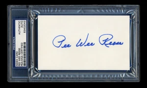 PEE WEE REESE SIGNED INDEX CARD MINT PSA/DNA AUTOGRAPHED BROOKLYN DODGERS WSC - Picture 1 of 1