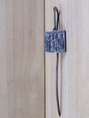 vecchio FERMACARTE SEGNALIBRO ARGENTO 800 PUNZONATO CON INIZIALI INCISE R M di - Immagine 1 di 4