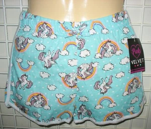 PINK VELVET- NEW - GIRL'S 6X 100% COTTON PULL ON KNIT SHORTS - " UNICORNS " - Picture 1 of 2