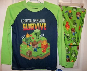 Minecraft Survive 2 Piece Set Flame Resistant Pajama PJ Boys Size 6 / 7 NWT - Picture 1 of 1