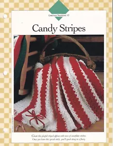 CANDY STRIPES Afghan Crochet Pattern Vanna's Afghan Crochet Club - Picture 1 of 1