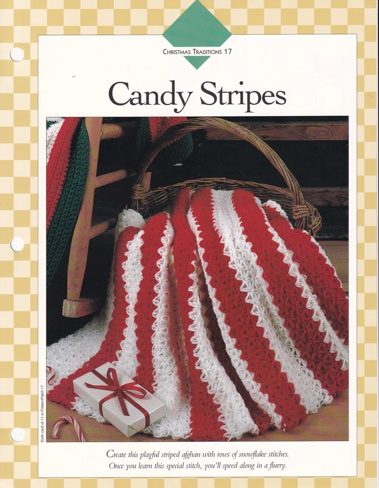 CANDY STRIPES Afghan Crochet Pattern Vanna's Afghan Crochet Club - Image 1 of 1