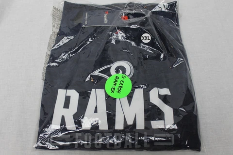 New In Bag Majestic NFL Los Angeles Rams Adult 2XL Navy Longsleeve shirt Cover