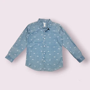 Carter's Boys Denim Blue Button Down Shirt 3D Glasses Print Size 14 - Picture 1 of 1