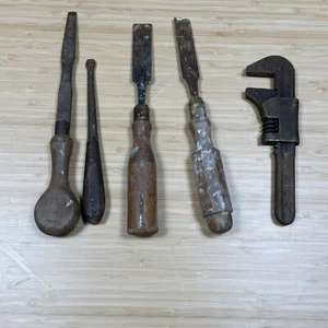 Old Tools Chisel Wrench Vintage - Imagen 1 de 22