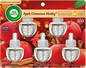 Plug in Scented Oil Refill, Apple Cinnamon Medley, 5ct, Air Freshener, Essential - Picture 1 of 9