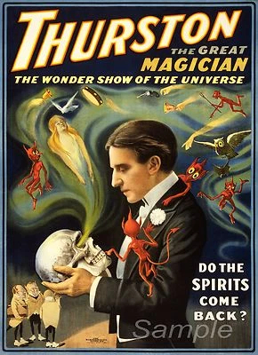 VINTAGE THURSTON MAGICIAN MAGIC A2 POSTER PRINT - Image 1 of 2