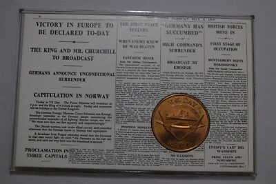 🧭 🇬🇧 UK GB VICTORY DAY MEDAL CASED MEDAL 37mm B79 #82 BX9 - Image 1 of 4