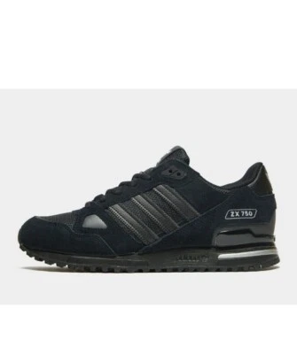 Adidas Originals ZX 750 GW5531 Mens Shoes Trainers UK Size 7 -12 Black Brand New - Image 1 of 4
