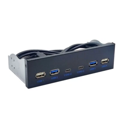 Panel Frontal 2 Puertos USB + 2 Puertos USB 3.2 Tipo C Conector 19 Pin Para 5.25" Foto 1 de 4