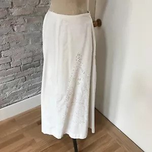Falda victoriana para mujer algodón bordado ojales línea A tela pesada 6 - Imagen 1 de 3