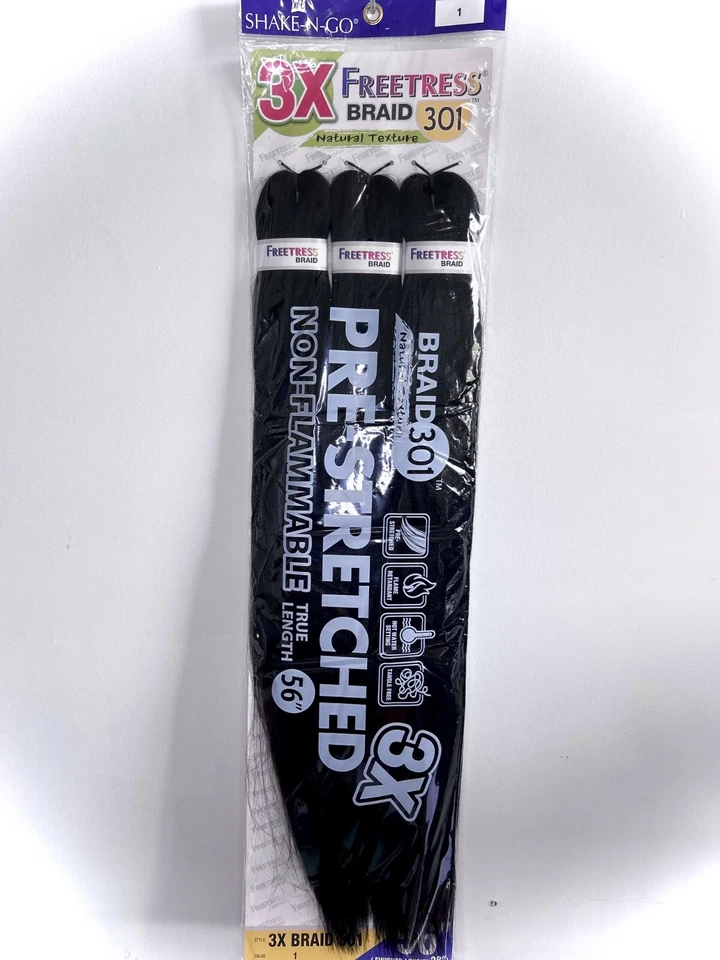 3 X оплетка 301 56» - FREETRESS синтетический предварительно растянутый JUMBO плетение (240 г) - Изображение 1 из 1