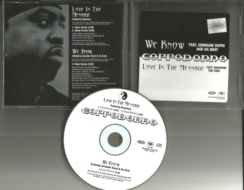 Wu tang Clan CAPPADONNA Love is Message  / We Know PROMO DJ CD single Da brat  Foto 1 de 1