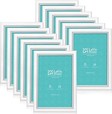 Molduras para fotos 5x7 pacote com 12 molduras pretas montagem na parede mesa display superior - Imagem 1 de 4