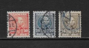 DENMARK SCOTT 65 - 67 USED ISSUES - 1954/1955 KING CHRISTIAN IX - Picture 1 of 2