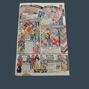 Sears 30er Jahre Vintage Kleidung Stoff & Teppich Katalog Seiten - Bild 1 von 5