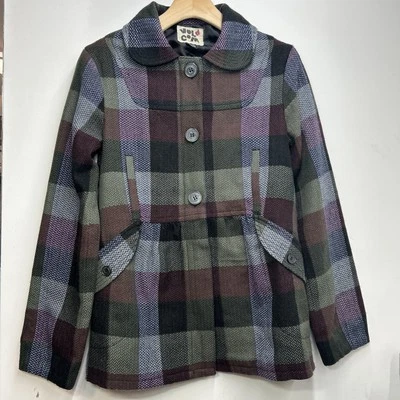 Volcom Vintage 90's Plaid To The Bone Jacket Size Small Zip & Button Wool Blend - Image 1 of 4