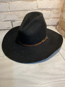 Silverado Black Cowboy Hat Size 6  7/8 (Small) 100% Wool Western Rodeo w Tag - Picture 1 of 5