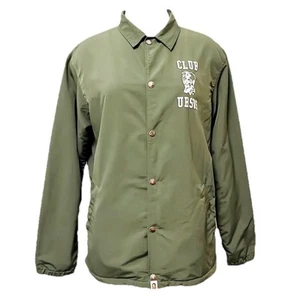 Bape Abathing Ape URSUS Club USA Army Green Coaches Bomber Jacket Men's Size XL - Picture 1 of 10