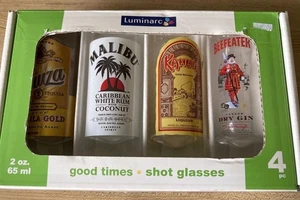 LUMINARC 4er Set 2oz Shooters Schnapsgläser Beefeater Gin Kahlua Malibu Sauza - Bild 1 von 11