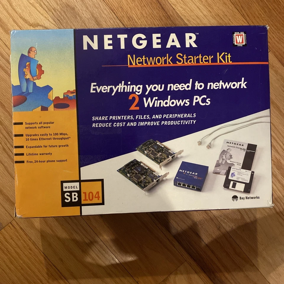 NetGear  (SB104) 4-Ports External Hub Network Starter Kit - Image 1 of 4
