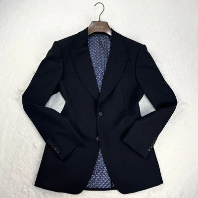 Tom Ford Gucci Mohair Blend Blazer Horse Stack Logo Lining 46R - Image 1 of 4