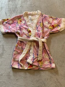 Vintage 1990s Winnie Pooh Terry Cover Up Bath Robe Toddler Small 4/5 Disney Pink - Picture 1 of 4