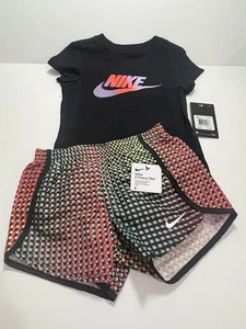 Size 6 NIKE AUTHENTIC GIRLS ORIGINAL BRAND NEW 2Pc TEE & SHORTS SET - Picture 1 of 5